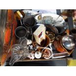 A good mixed lot of glassware, ceramics, pewter and plated ware to include Royal Worcester,