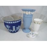 Wedgwood - a large Wedgwood jardiniere, a large Wedgwood embossed Queensware vase,