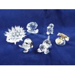 Swarovski crystal - four pieces of Swarovski crystal in a form of animals to include a duck,