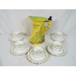 A set of five cup and saucers by Diamond Care China displaying kite mark to the base #7387 and a