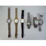 Six wrist watches to include a Rotary stainless steel cased 21 jewel automatic wrist watch,