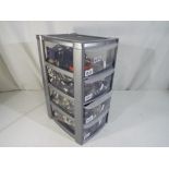 A four drawer storage container holding four complete drawers of modern costume jewellery to