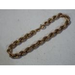 A hallmarked 9ct gold rope bracelet, approx weight 5.
