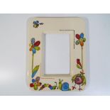 Moorcroft Pottery - a large modern photograph frame decorated in the Stitch in Time pattern,