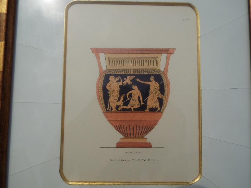 A series of prints, depicting classical vases, all mounted and framed under glass, - Image 3 of 5