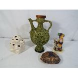 A lot to include a Clarice Cliff Newport pottery posy holder in the form of a rock,