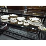 A quantity of Noritake dinner ware in the Gold and Sable pattern to include 6 large plates, 6 bowls,