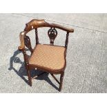 A good quality vintage inlaid corner chair