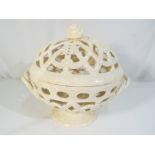 Wedgwood - a Wedgwood covered orange bowl with pierced decoration, rope work handles,