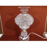 A Waterford Crystal cut glass table lamp,