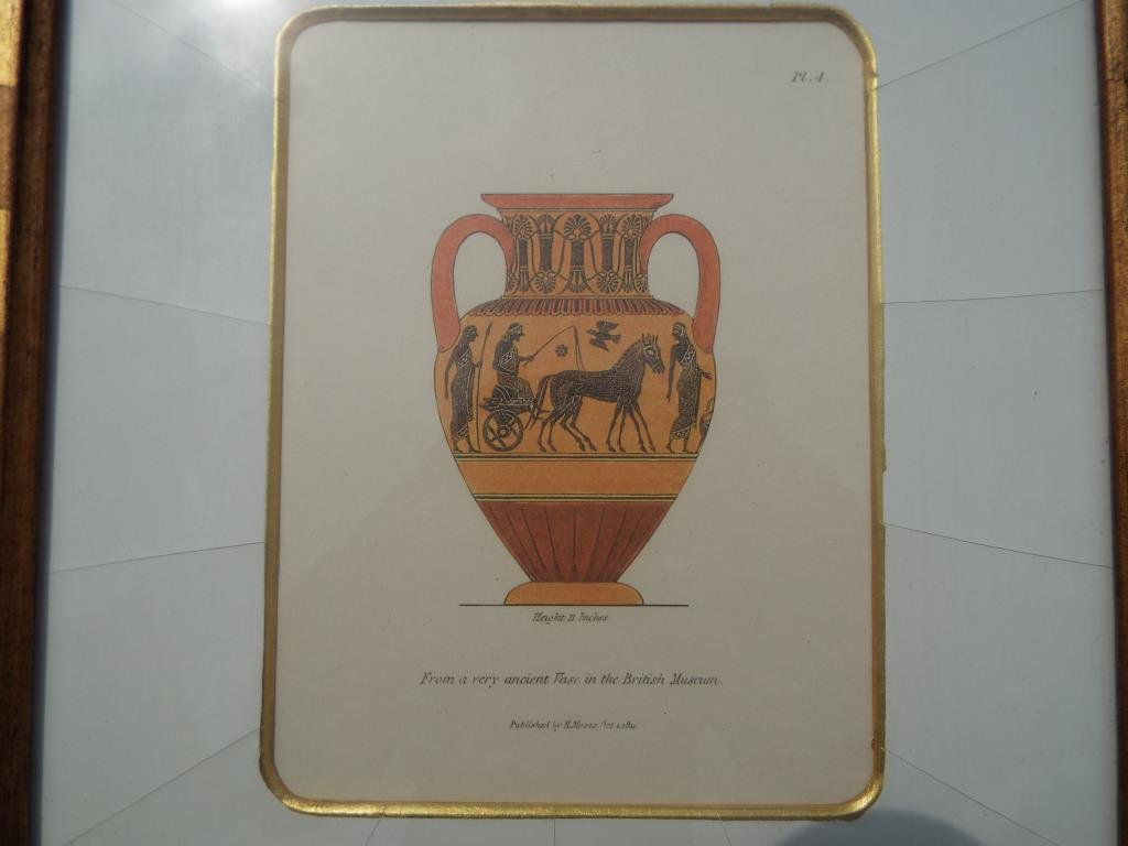 A series of prints, depicting classical vases, all mounted and framed under glass, - Image 4 of 5