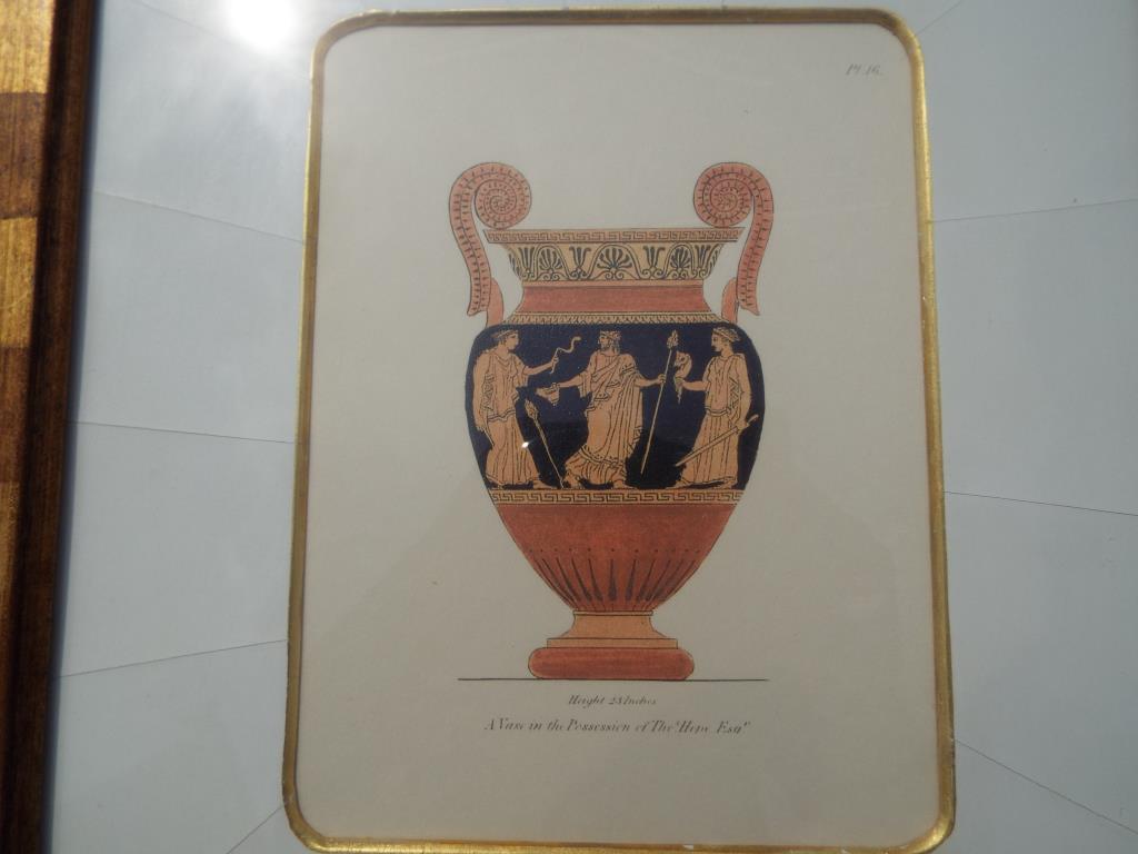 A series of prints, depicting classical vases, all mounted and framed under glass, - Image 2 of 5