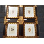A series of prints, depicting classical vases, all mounted and framed under glass,