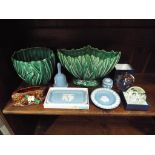 A mixed lot to include Wedgwood Jasperware,