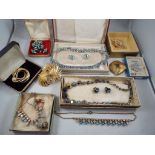 A good mixed lot of good quality costume jewellery and evening wear sets to include necklace with