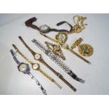 Lot to include a hallmarked 9 ct gold cased lady's wristwatch, Swiss 15 jewel movement,