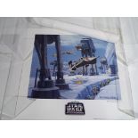 Two limited edition StarWars print by R. Mcquarrie, both hand signed by the artist.