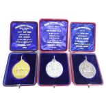 Three equestrian medals comprising Hunters Improvement Society silver medal award 1896,