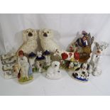 Nine Staffordshire pottery figurines the largest approx 30cm (h) Est £40 - £60