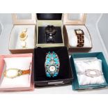 Six Lady's evening watches to include English Rose, JewelTime, Duchess, two by ADORN and one other,