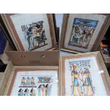 Five framed and glazed Egyptian Theme pictures [5].