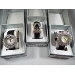 Three Lady's evening wrist watches, all stone set,