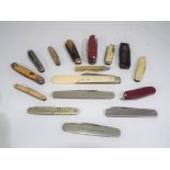 A collection of folding and pocket knives to include a Saynor budding knife, T Turner & Co,