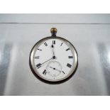 Edward VII hallmarked silver cased pocket watch Birmingham assay 1902 Roman numerals to white dial,