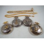 Four modern pocket watches to include Geneva, Wrangler,