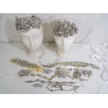 A quantity of costume jewellery comprising tiaras,
