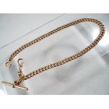 A 9 carat yellow gold watch chain stamped 9 CT and 375, approximate weight 55.