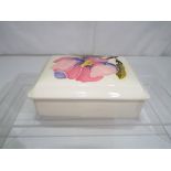 Moorcroft Pottery - A rectangular Moorcroft pottery lidded trinket box,