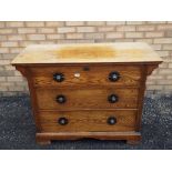 Arts and Crafts - a superior oak chest of three drawers,