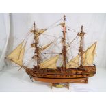 A detailed scale model of the Galleon, St Geran,