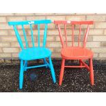 Two child's painted chairs each approx 56cm (h) Est £20 - £30