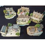 Six Cottage style collectibles, related to BBC The Last Of The Summer Wine by Danbury Mint,