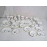 Wedgwood - a collection of 36 items of Wedgwood in the Ice Rose pattern to include candle stick,