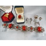 A good mixed lot to include white metal stone set bracelet,