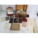 A lot to include wooden box, containing a quantity of ephemera to include photographs,