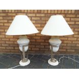 A matched pair of good modern table lamps with shades,