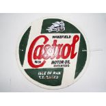 A cast iron Castrol Isle Of Man sign, Es