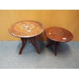 Two Asian folding tables with inlaid dec