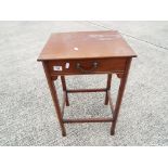 A small mahogany hall table with single drawer 62cm x 39cm x 32cm