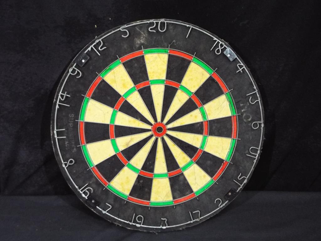 Darts - a Nodor darts board with wired sections and numbers,