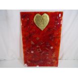 James Joseph Collins - A fused glass wall plaque by James Joseph Collins entitled 'Heart of Gold'