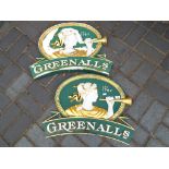Breweriana - Greenalls, two fibreglass advertising signs - Greenalls Est.