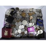 A large quantity of loose UK and foreign coins pre and post decimalisation, commemorative crowns,