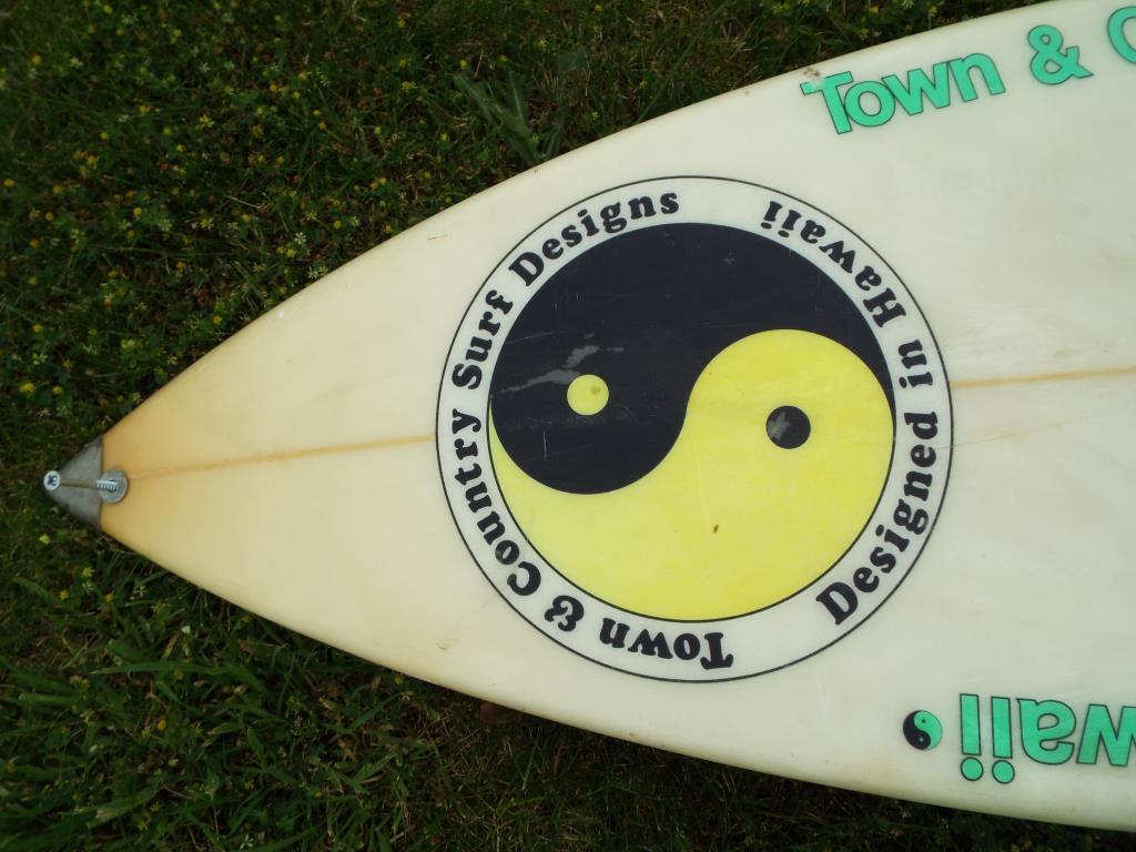 Surfing - a surf board with a Town & Country surf design in Hawaii logo, - Image 3 of 5