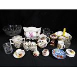 A mixed lot of ceramics to include Masons ironstone, Royal Crown Derby and similar,