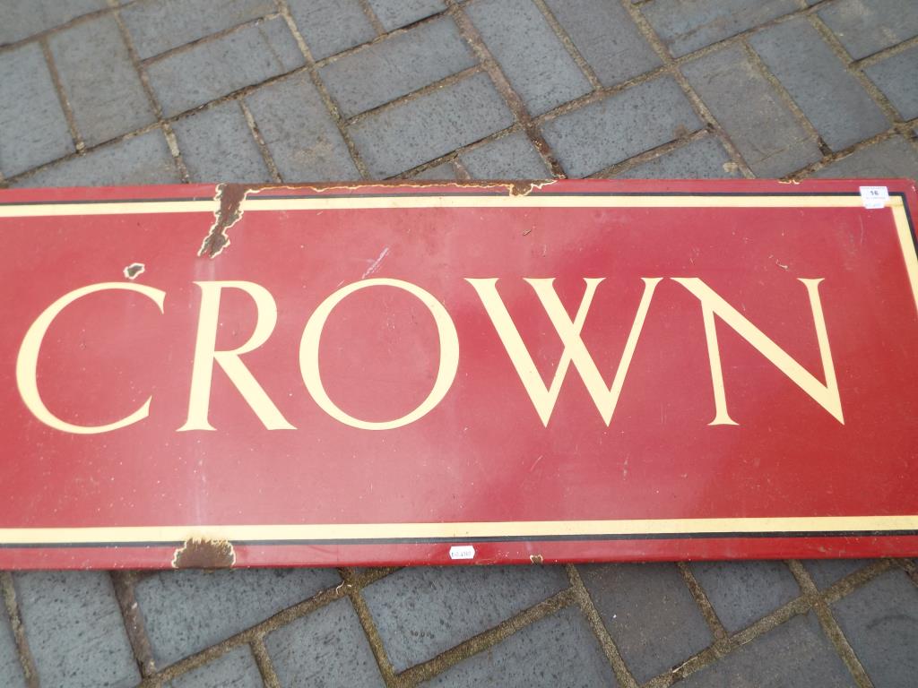 Enamelled sign - an enamelled pub sign advertising The Old Crown, - Image 4 of 5